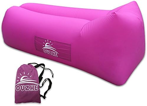 OUZHE - Inflatable Lounger Air Filled Balloon Furniture with Carry Bag. Inflates in Seconds. Hangout as Lounge Chair, Bean Bag, Air Hammock, Sofa, Couch (Purple) (purple)