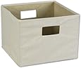 Household Essentials Storage Bin with Handles, Natural Canvas