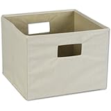 Household Essentials Storage Bin with Handles, Natural Canvas