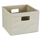 Household Essentials Storage Bin with Handles, Natural Canvas
