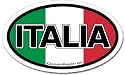 Italia Italy in Italian and Italian Flag Car Bumper Sticker Decal Oval