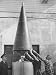 Baby Satellite Has Mock-Up Nose Cone Put over it for Ground Test of its Transmitters ...