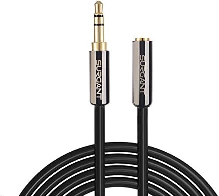 Surgant 3FT (0.9M) Pure Copper 24K Auxiliary 3.5mm Car Stereo Audio Extension Cable Aux Cable for Headphone Smart Phone Home/Car Stereo Male to Female