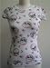 Celebrity Babe Womens Skull & Butterfly Print T-Shirt- Large