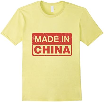 Men's Made in China Asian T Shirt Large Lemon