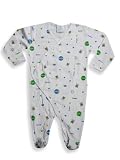 Bambolino - Newborn Baby Boys Long Sleeved Footed Coverall, White, Multi