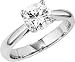 Round Diamond Solitaire Engagement Ring 14k White Gold ( 1.23 Ct G -SI3(CLARITY ENHANCED) )