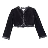PD TG Velvet Jckt w/Satin Rffl Black