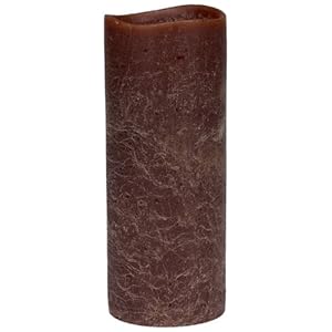 Energizer TPS1DL055 LED Flameless Wax Candle; 3x8 Frosted Pillar in Dark Brown, Driftwood Scent