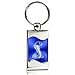 Ford Mustang Shelby Cobra Blue Spun Brushed Metal Key Chain