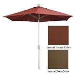 9' Push Button Tilt Patio Market Umbrella - Bronze: Henna