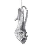 Tinsel Town Glittery Silver Slingback Shoe Ornament