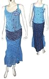 Skirt Top Set Georgette Embroidery Womens Casual Sundresses Size S