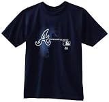 MLB Boys' Atlanta Braves Change Up Short Sleeve Basic Tee by Majestic (Athletic Navy, Medium)