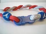 Atlanta Braves Titanium Twist Bracelet 8 inch Red/Gray