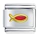 Religious Red Christian Fish Italian Charms Bracelet Link