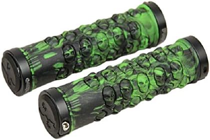 Skull Bicycle Grips Bike Grips Cycling Lock-on Bicycle Handlebar Grips, Green