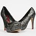 Sweet Skull O Mine Platform Heels in Charcoal by Iron Fist, Size: 11 W US, Color: Charcoal