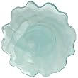 Recycled Art Glass White Wave Rim Plate 13.75"D