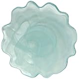 Recycled Art Glass White Wave Rim Plate 13.75"D