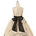 Kids Dream Girls Champagne Floral Embroidered Flower Dress