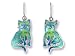 Clearly Charming Zig Zag Cat Sterling Silver and Enamel Earrings by Zarah