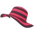 Kids 4-12 UPF 50 Sun Beach Hat Floppy Adjustable Purple with Pink