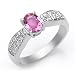 18k White Gold Pink Sapphire and Diamond Ring