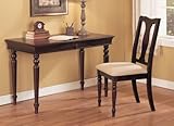 Cherry Finish Wood WRITING DESK SET Desk and Upholstered Chair