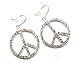 Crystal Avenue Trendy Peace Love Hope Crystal Earrings Silver Tone 1 3/4