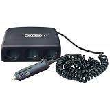 Draper 12V DC 3 Way Extension Socket - Car Cigarette Lighter plug with 3 sockets. PRODUCT ID:78907