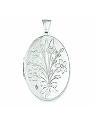 Genuine .925 Sterling Silver Floral Bouquet Oval Locket 5.8 Grams. 100% Satisfaction Guaranteed.
