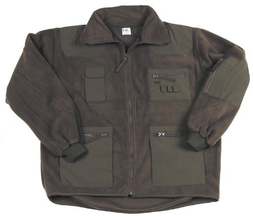 Fleece Jacke POLAR mit Schulterbesatz oliv S-XXL