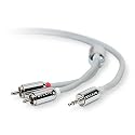 Belkin Stereo Cable for iPod - Audio cable - RCA (M) - mini-phone stereo 3.5 mm  (M) - 2.1 m - shielded - white