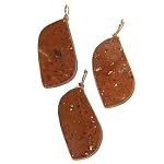 Jasper Pendant 04 Stone Set of 3 Red Slab Copper Wire Crystal Healing Gem 1.9