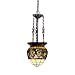 Kichler Lighting 65134 1-Light Provencia Art Glass Inverted Pendant, Art Nouveau Bronze Finish