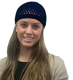 Navy Womens Woven Beanie Kufi Hat