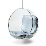 Eero Aarnio Style Hanging Sexy Bubble Ball Chair with Silver Cushion Brand New