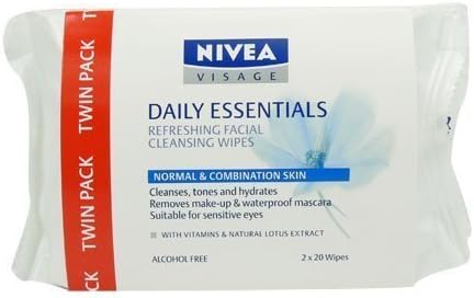Nivea Visage, Daily Essentials Refreshing Facial Cleansing Wipes for Normal &amp; Combination Skin by Beiersdorf UK