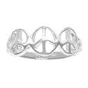 Sterling Silver Triple Peace Signs Ring