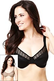 2 Pack Trellis Striped Assorted Underwired Minimiser C-GG Bras