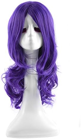Arisa 19.6" 50cm Medium length Light Purple Wig with Bangs Synthetic Long Curly Cosplay Party Wigs for Women with Free Wig Cap