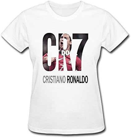 GOOOSO Women's Cristiano Ronaldo CR7 Logo Fashion Cotton T-shirt O-neck White M