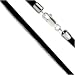 3mm Black 20 Inch Leather Cord Sterling Silver Ends and Lobster Clasp Necklace
