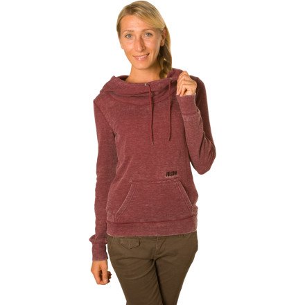 Volcom Juniors Dipped Hooded Thermal, Crimson Heather, X-Large