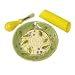 Garlic Grater Set (garlic grater, silicone peeler, brush) - Ceramic, Green