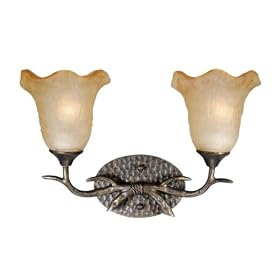 Monterey - 2 Light Rustic Bathroom Lighting Vanity Fixture - Autumn Patina Bronze - Umber... by Vaxcel Lighting