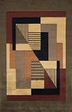 5'3 x 8' Rectangular Momeni NEWWANW-06POM5380 Pomegranate Color Hand Tufted Chinese New Wave Collection Rug