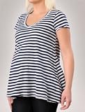 A Pea in the Pod Collection: Velvet Short Sleeve V-neck Babydoll Maternity T Shirt