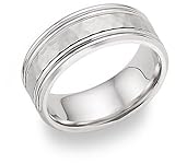 Platinum Hammered Wedding Band